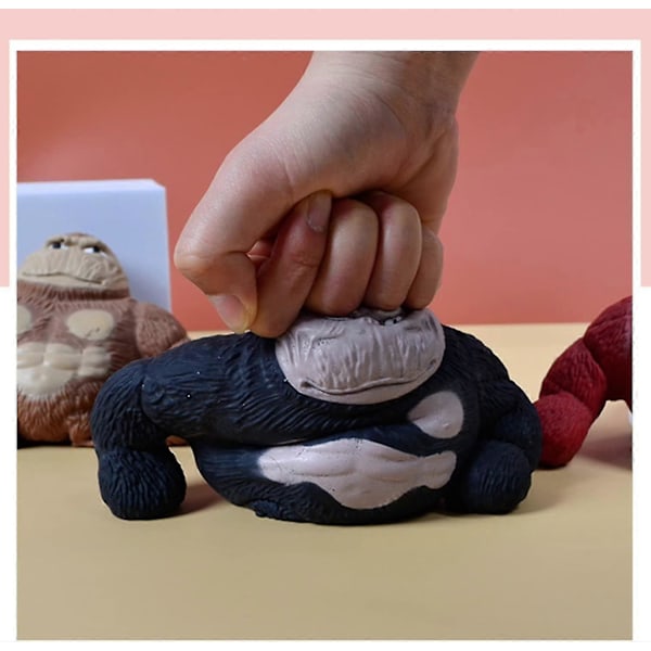 Strækbare Abe Legetøj, Splat Abe Stressaflastende Legetøj, Klem Abe Splat Legetøj, Stressaflastende Fidget Legetøj Stress Klem Gorilla Legetøj Red