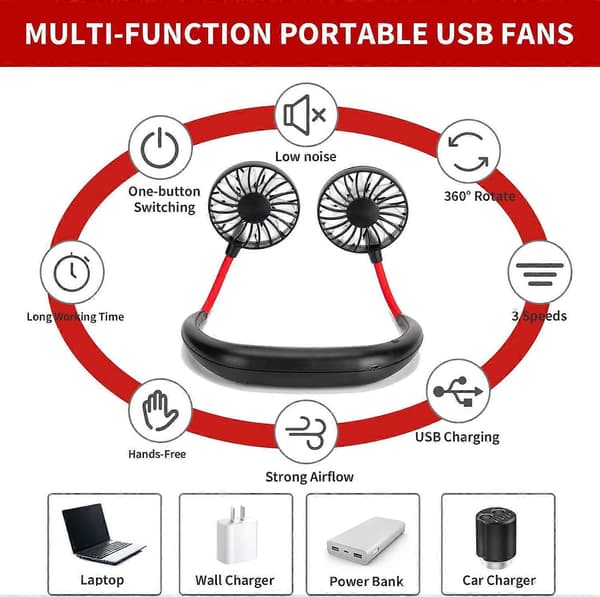 Halsventilator, USB-halsventilatorer genopladelige
