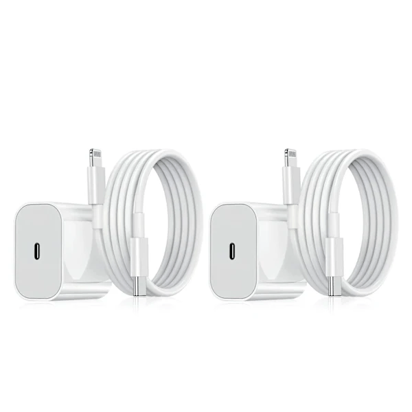 iPhone Lader - Hurtiglader - Adapter + Kabel 20W USB-C 2Pcs