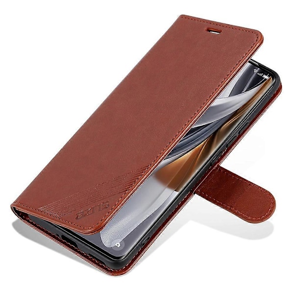 AZNS For Oppo Find X8 Pro 5G Etui Anti-Ridse PU Læder Stativ Tegnebog Telefon Cover - Brun Multicolor Brown