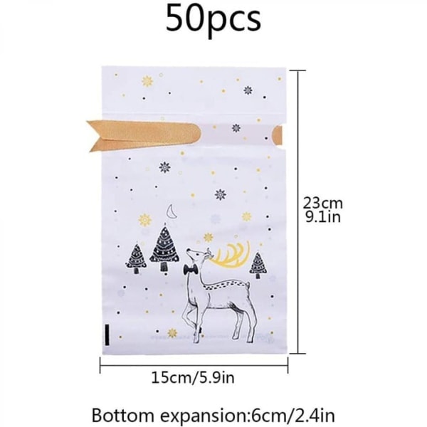 Paket med 50 julgodispåsar, cellofanpåsar