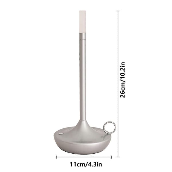 Bordlampe - Genopladelig Usb-c Trådløs Touch Lampe Camping Lys Multifarve Silver