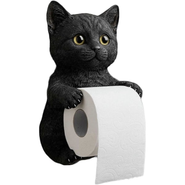 Katttidningshållare, Rolig 3D-kattpappershanddukshållare, Söt dekorativ toalettpappershållare väggmontering för badrum kök, Unika presenter för kattälskare F