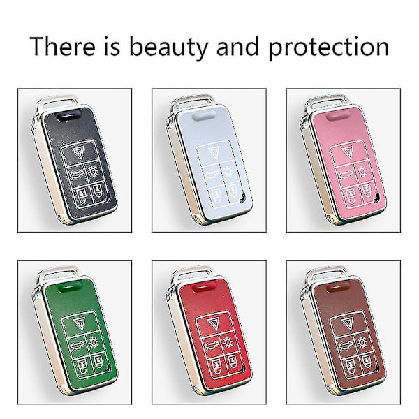 Passer V40 V60 Bilnøkkel Etui Biltilbehør TPU Nøkkelring For Voksne Pink