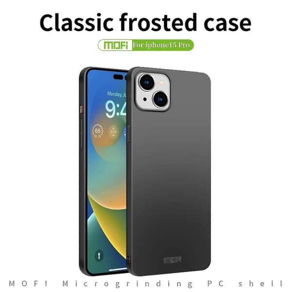 Mofi Frosted PC Ultratynt Hardt Deksel til iPhone 15 Pro Black