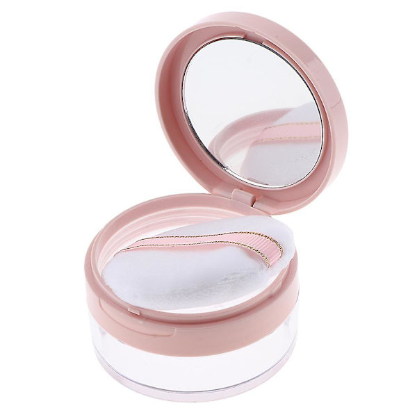 20g Tom Pudderbeholder til Løst Pudder, Ansigtsrouge, med Puff Blender Pink 6.5 x 3.8cm