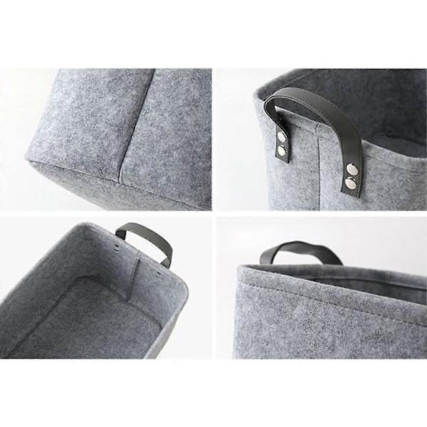 Oppbevaringskurv med to håndtak, filtkurv for leker, bøker, magasiner grey 33CM*23CM*20CM