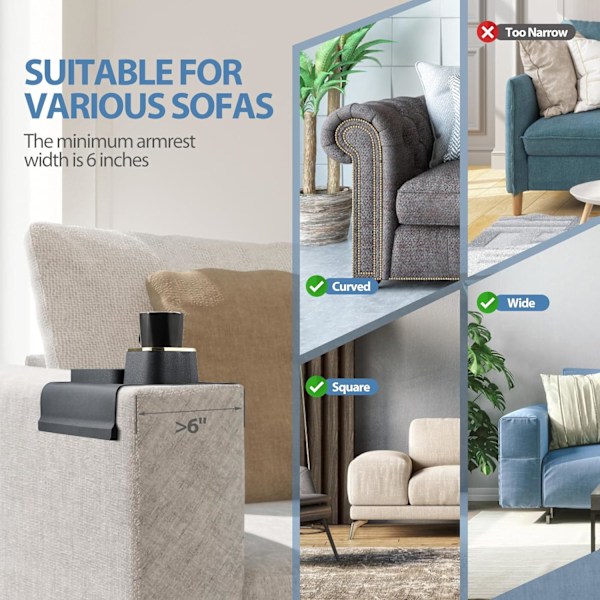 Sofa Kopholder Bakke, Multifunktionel Silikone Brik, Kan Opbevare Drikkevarer og Snacks, Sort black
