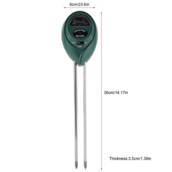 3-i-1 pH-tester, jordfuktighetstester og sollystester for hageplanter og blomster