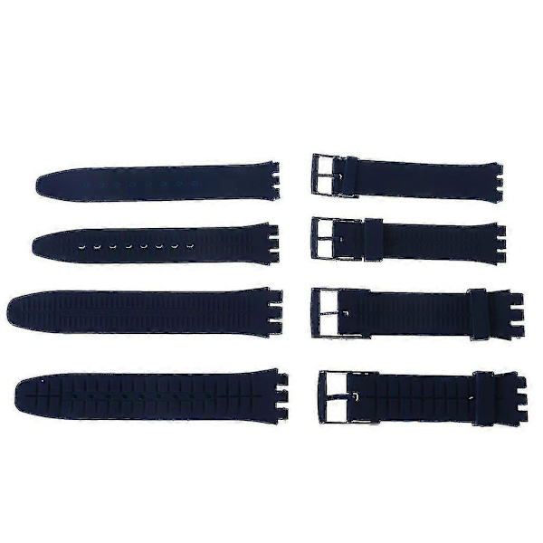 Swatch 16/17/19/20 mm:lle Hengittävä Ranneke Hiki- ja naarmuuntumaton Black M