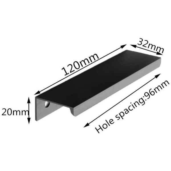 10 st svarta knoppar Svarta möbelknoppar - Osynliga knoppar Svarta köksmöbelknoppar Matt svarta aluminiummöbelknoppar