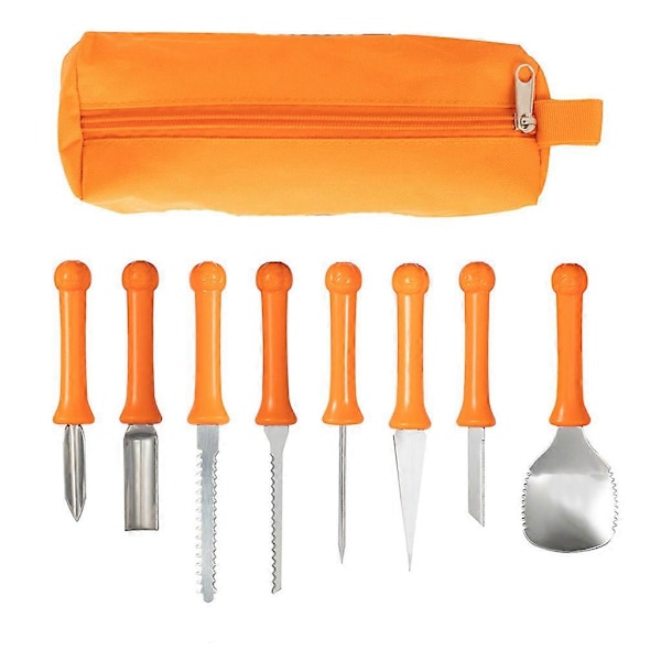 Halloween Pumpa-Utskurna Verktyg Halloween Pumpa Lyktor Professionell Metall 8 pcs set