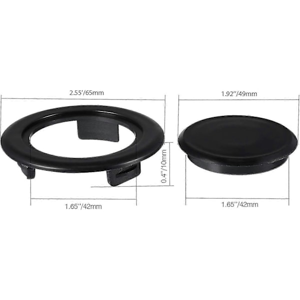Tums Paraplyhålsring och Kåpa Set för Uteplatsbord, Standardstorlek Paraply Tjockare (vit) black