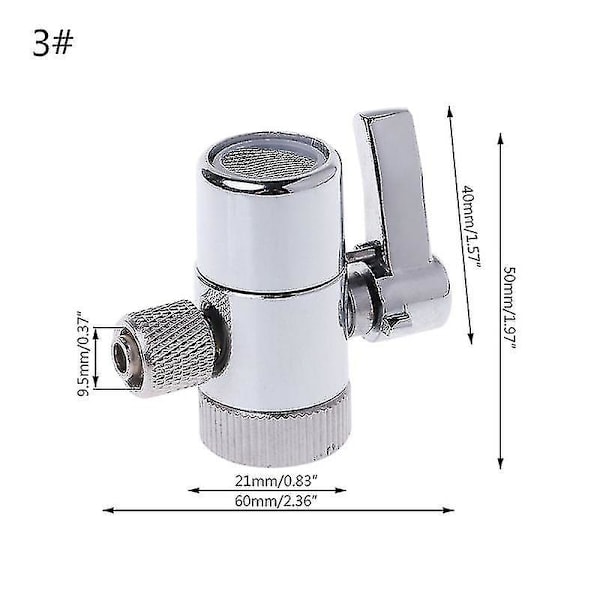 Vandfilter Hane Omskifterventil RO System 1/4\" 2.5/8\" 3/8\" Slangekobling Høj Kvalitet 3