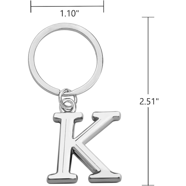Nøglering Bogstav - Initial Alfabetet Nøglering Charm Bogstav K