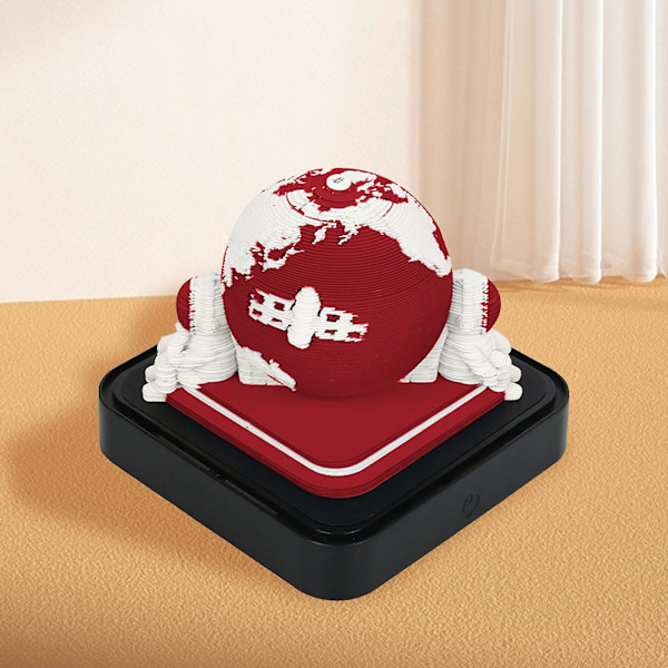 2024 Kalender Memoblok Med Lys Interessant Formet 3d Kalender Notesblok Til Familie Ven Nabo Gave Earth Red