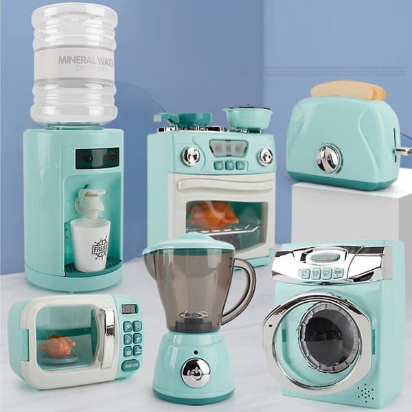 Lasten leikkikeittiön ruoanlaittotarvikkeet pesukone uuni leikkilelu Bread maker