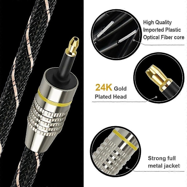 Digitaalinen ääni Toslink - Mini Toslink -kaapeli 3,5 mm SPDIF optinen kaapeli 5M