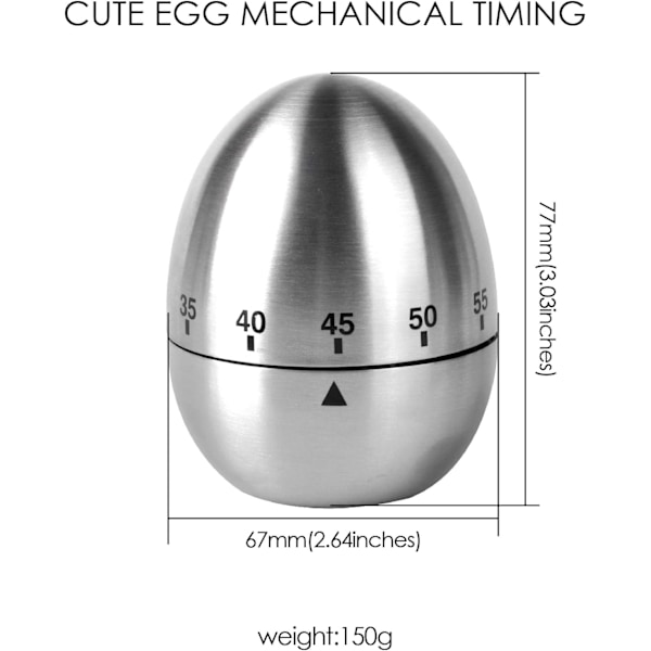 Munankeittiöaikaaja Ruostumattomasta Teräksestä Mekaaninen Pyörivä Hälytys 60 Minuutin Alaslaskenta-aikaaja Ruuanlaittoon Oppimiseen