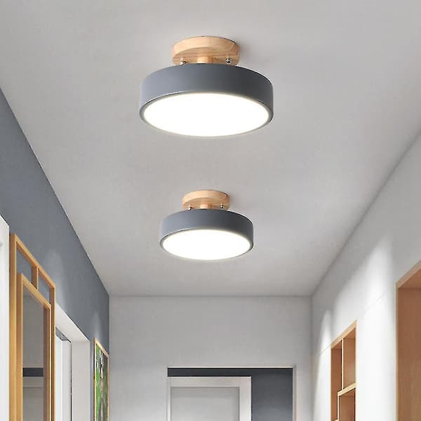 Taklampor Modern LED Nordisk Träbelysning Inomhus - Grå