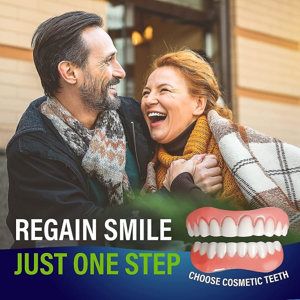 Falska tänder kosmetiska tänder Komfort över- och underkäkeprotes Faner kosmetiska tänder