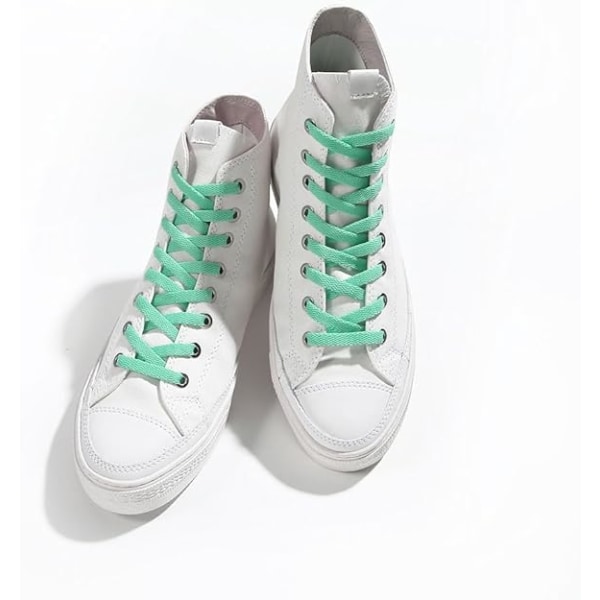 Platta tränings-skosnören, 8 mm breda skosnören för sneakers, premium tränings-skosnören, ersättningar för sportskosnören Mint Green 39"（100cm）