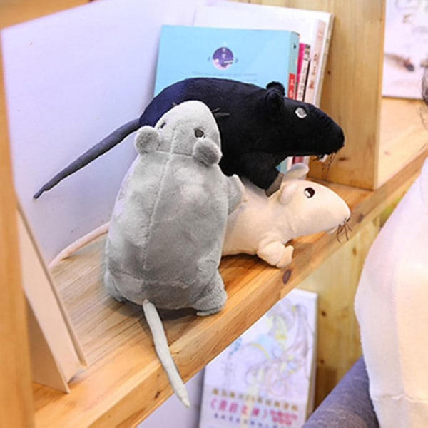 Simulerad 3D Mus Råtta Djur Mjuk Plyschdocka Leksak Soffa Dekoration Nyårsgåva Grey