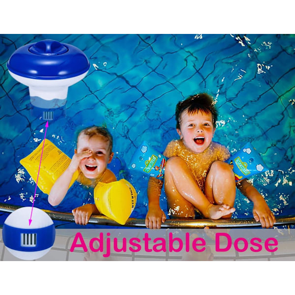 Flytande dispenser klortabletter bubbelpool simbassäng spa, flytande poolklor, klortablett hållare (5 tum)