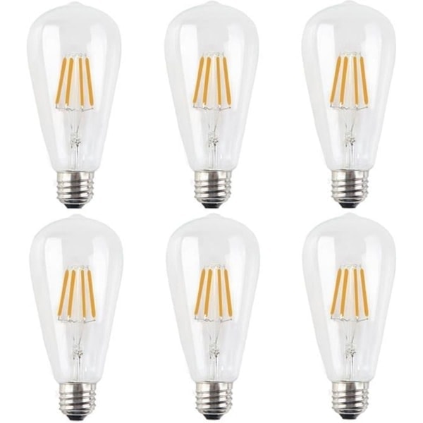 6 stk. E27 LED pære 4W dæmpbar vintage Edison
