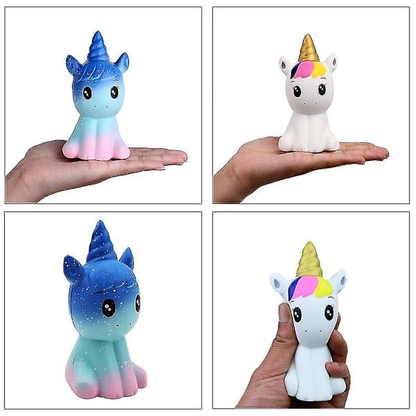 Grå Squishy Antistress Underhållning Squishe Tecknad Enhörning Långsam Återhämtning