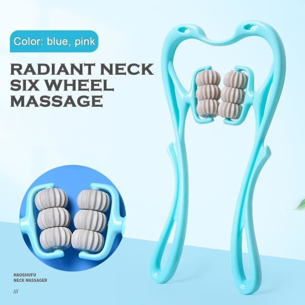 Nakkemassage Rulle, Farverig Plastik, Skulderafslapning Blue