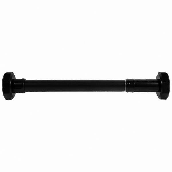 Justerbar Teleskopstang til Skab og Tørring af Tøj, Ingen Boring Nødvendig, Rustfrit Stål i Sort, 30-50 cm, 1 Pakke