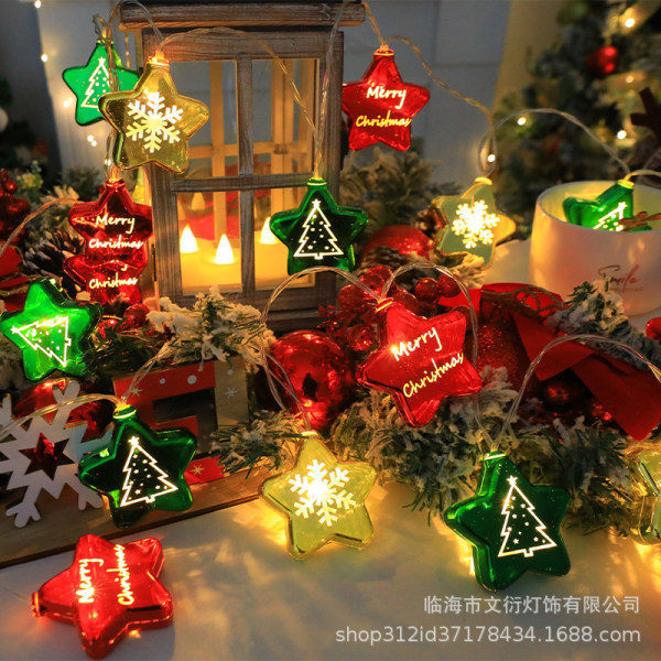 1 kpl 1,5 m Jouluvalot Joulukoriste Joulupukki Muoto Lahja Yövalo Valosarja Ilman Paristoja Olohuoneeseen Christmas Star