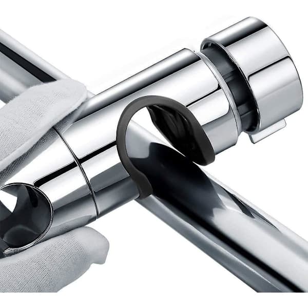 Utskiftbar hånddusjholder, dusjhodeholder, 18-25 mm justerbar diameter, krom ABS (sølv)