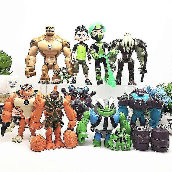 11-pack Leksakssamling Present Dockmodell Dekoration Ben 10 Leksaker Skyddare Av Jorden Actionfigurer