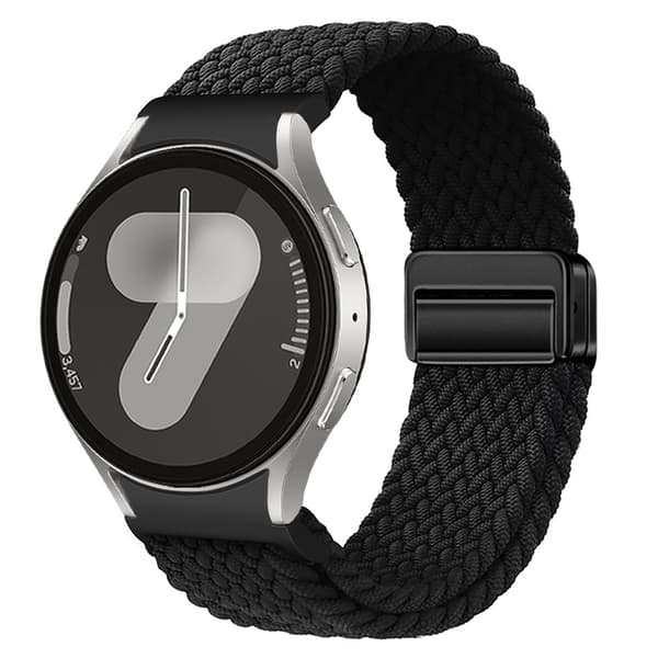 Sportigt vävt nylonarmband / handledsrem för smartklocka — Snabbkoppling Black