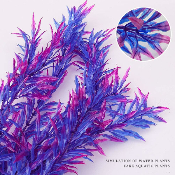 Akvarium Plastplanter, Simulering af Vandplanter Lilla Akvarium Vandplanter til Akvarium Ornament Naturlig Design Dekorationer