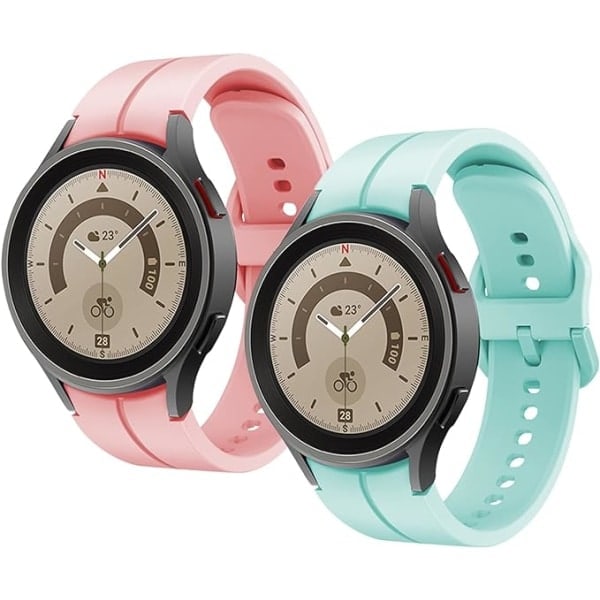 Yhteensopiva Galaxy Watch 5 Pro 45mm -rannekkeen kanssa, miesten ja naisten silikoninen vaihtoranneke Samsung Galaxy Watch 5, Galaxy Watch 4 Classic -kelloille