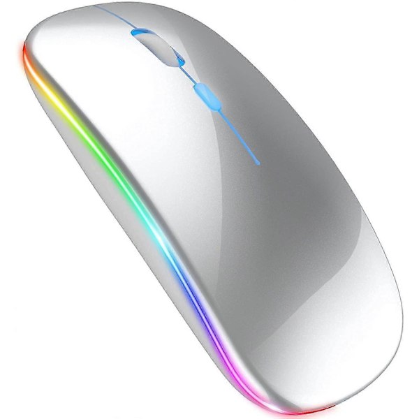 Bluetooth-mus for iPad, trådløs mus for Macbook Air/Mac/PC/laptop (sølv)