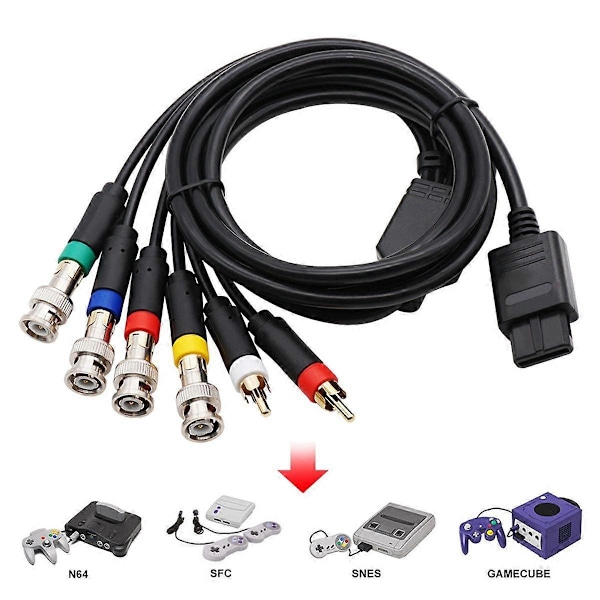 RGB/RGBS Kabel til N64 SFC SNES Videokonsoller Kompositkabel med Stærk Stabilitet