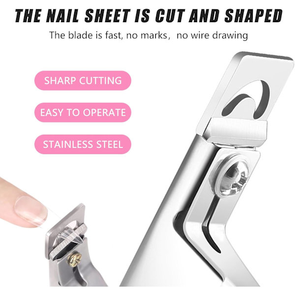 Negleforlænger Klip U-Formet Spids Klip Akryl Negleklip Professionel Rustfri Manicure Falske Negle Trimmer Falsk Gel Skarp Pedikyr Negleværktøjer Black