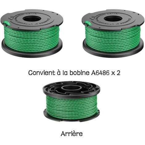 Pakke med 2 grønne trimmerspoler til Black & Decker GL7033 GL8033 GL9035 A6482