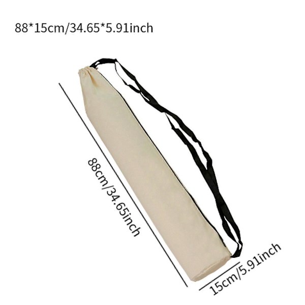 Camping-säilytyskassi vetoketjullisella kantolaukulla rantatuolille telttatankotelineelle 15cmx75cm Beige 15cmx88cm
