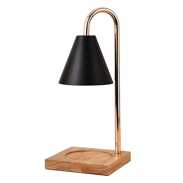 Dimbar Lysvarmer Lampe Lys Smelter Bordlampe Duftlys Holder For Krukke Lys Voks Smelting-hy Log   Black Cover