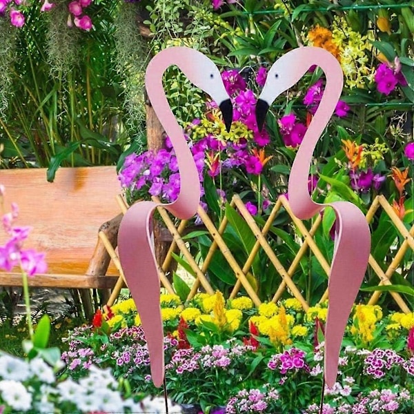 Florida Tanssivat Linnut Puutarhan Metallitaide, Värikäs Pyörivä Lintu, Dynaaminen ja Oikukas Flamingo Tuulimylly Puutarhaveistos Rose red