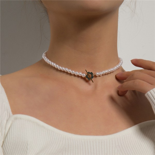 Mote-luksus svart krystallglass perle kjede choker