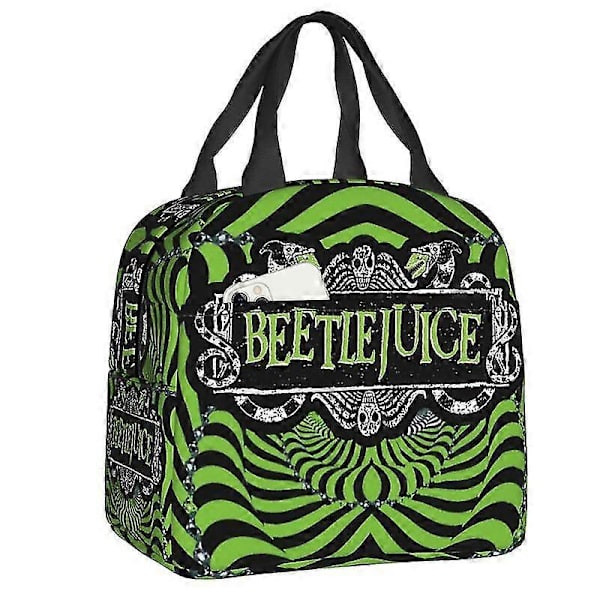 Isolerad Lunchväska med Tim Burton Horrorfilmmotiv för Arbetsplatsen, Skolan, Kylväska, Termisk Lunchlåda, Matbehållare, Bärväska för Kvinnor och Barn 8 22x20x13cm