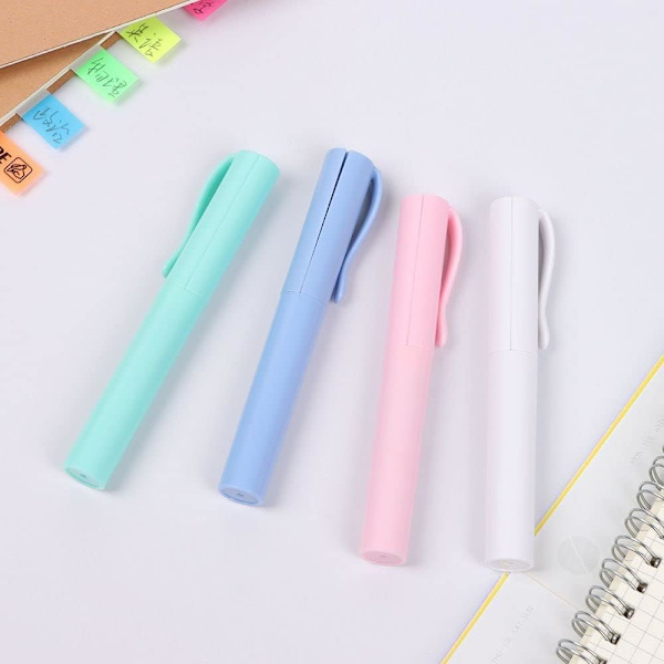 Pennaformade små bärbara saxar, papperssaxdesign, studentsäkra saxar för konst, kontor, skola, kontorsmaterial (babyrosa)