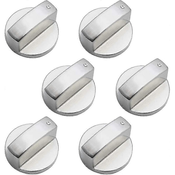 6 st Universal Metall Kontrollknapp Gasspis 6mm Universal Kontrollknapp Spisknapp För Gasspis Spis