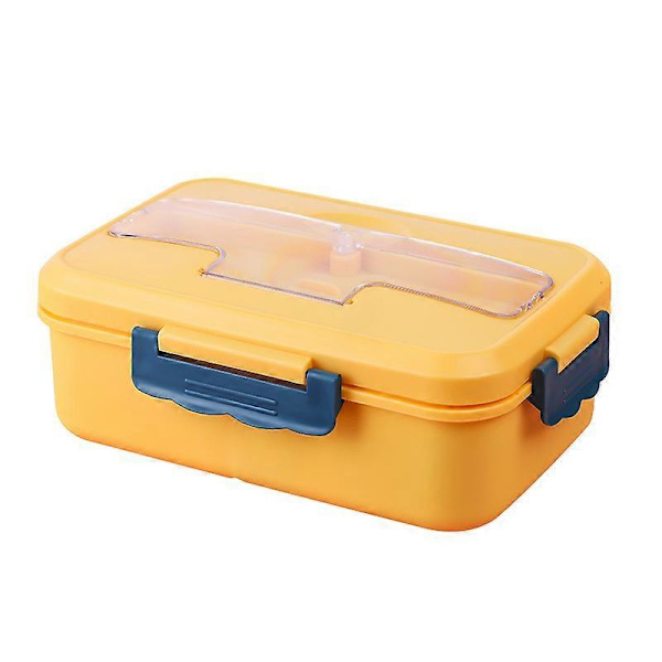 Bento Madkasse, Madkasse Børn - 1000ML Isoleret Madkasse med 4 Rum Bento Boks Voksen Madkasse, Lækagesikre Madkassebeholdere med Bestik